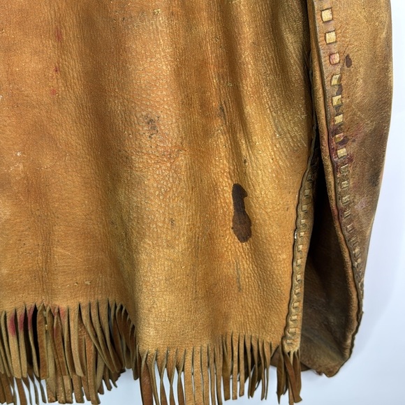 Vintage Buckskin Leather Western Fringe Jacket Size Large - Picture 13 of 14